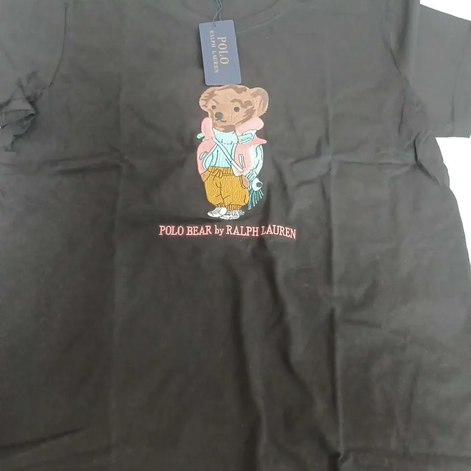 POLO RALPH LAUREN BLACK POLO BEAR T-SHIRT - 2XL