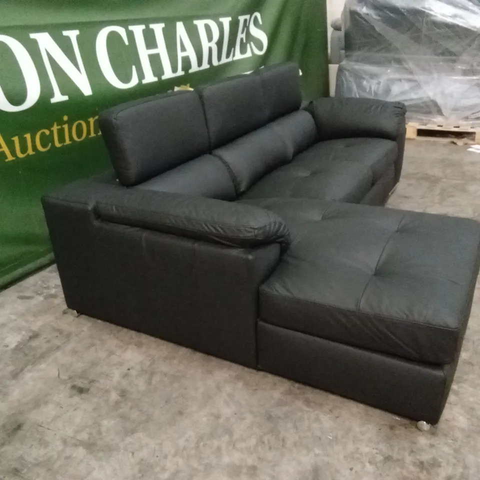 BRADY 100% PREMIUM LEATHER 3 SEATER LEFT-HAND CHAISE SOFA RRP £1499