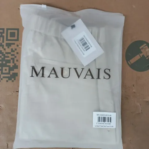 BAGGED MAUVAIS RELAXED FIT PLEATED TAILORED TROUSERS IN ECRU SIZE W34
