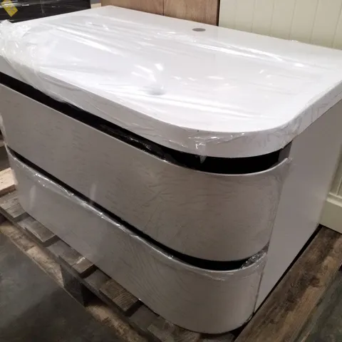 BRAND NEW CURVED VANITY UNIT WITH BASIN - 790×500×460MM