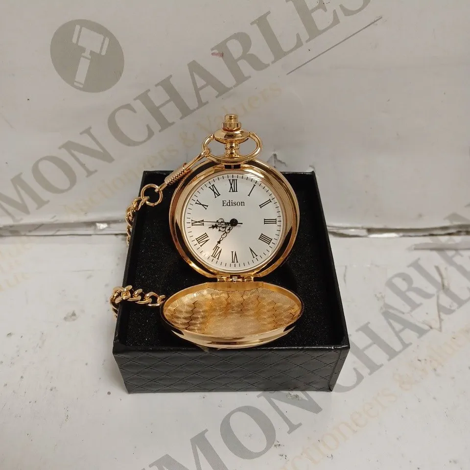 MENS EDISON POCKET WATCH WITH CHAIN – BRAND NEW IN BOX
