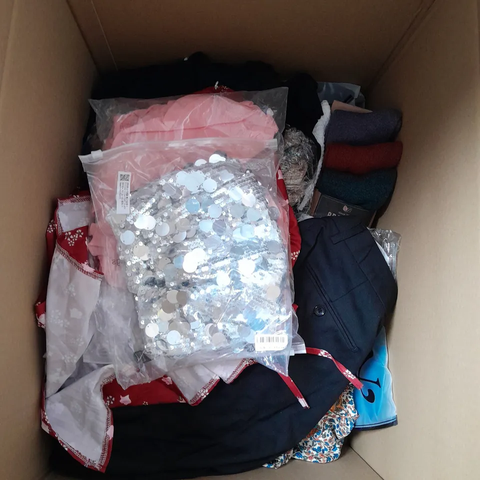 APPROXIMATELY 25 CLOTHING ITEMS TO INCLUDE DRESSES AND TOPS. ASSORTED COLOURS, SIZES AND STYLES