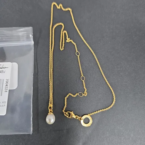 THOMAS SABO GOLD-TONE NECKLACE WITH PEARL EFFECT PENDANT