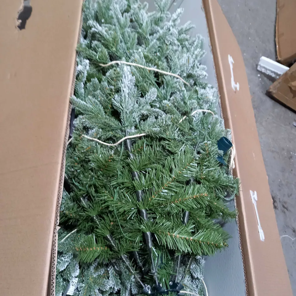SANTA'S BEST 116 FUNCTION PRE-LIT GUMDROP AUBURN CHRISTMAS TREE - 7FT, SNOW KISSED