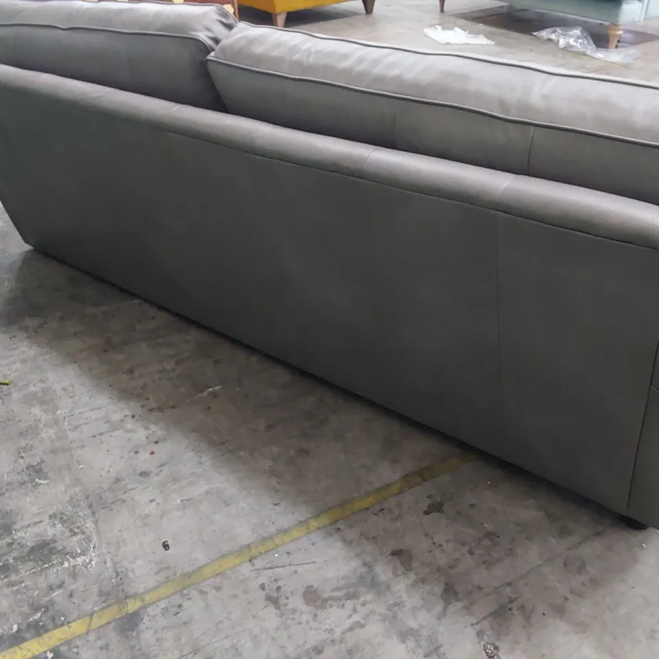 QUALITY BRITISH MADE LOUNGE Co FOUR SEATER SOFA GREY LEATHER 