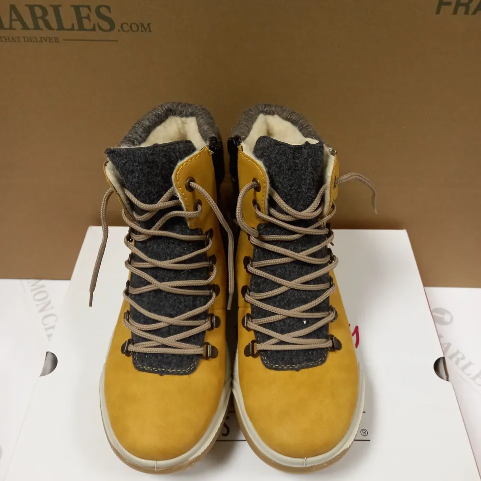 RIEKER LACE BOOT YELLOW - SIZE 5