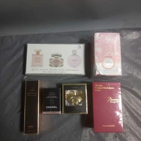 BOX OF APPROX 6 ASSORTED SEALED BOXED FRAGRANCES TO INCLUDE - SCENTALIS RICH GLAMOUR - SANDAL CHIC VINTAGE - CHAVNIK EAU DE TOILETTE - ETC