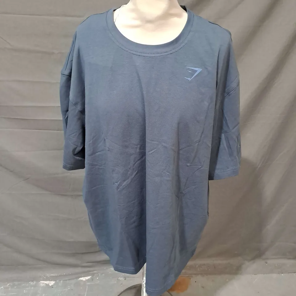 GYMSHARK OVERSIZED POWER TSHRT IN BLUE SIZE L