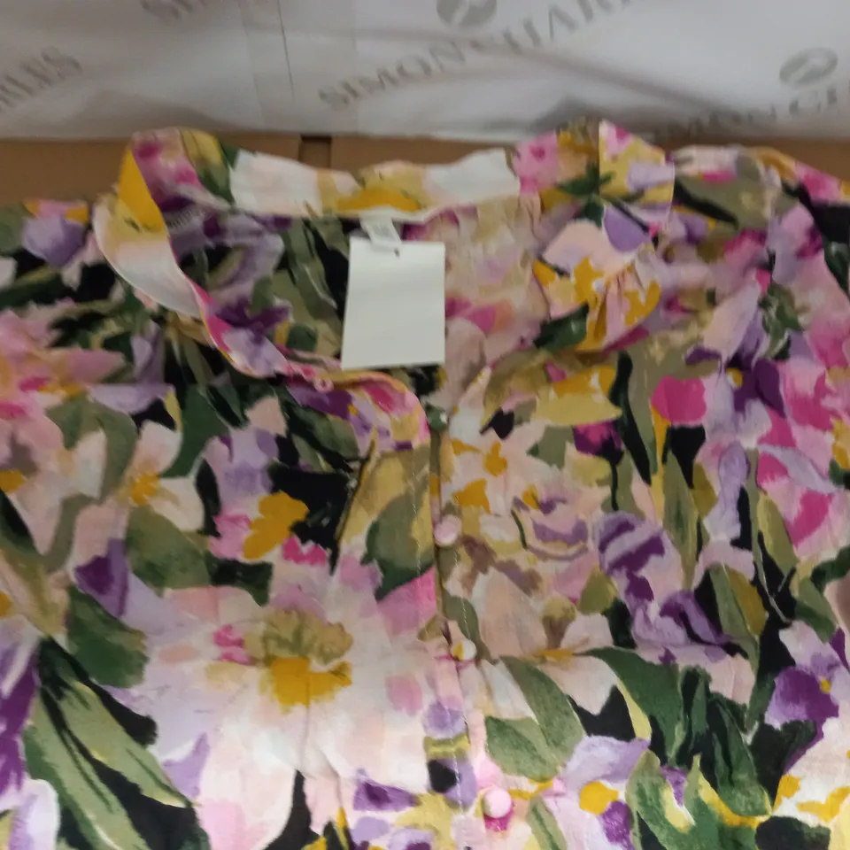 H&M FLORAL SHIRT DRESS - XXL