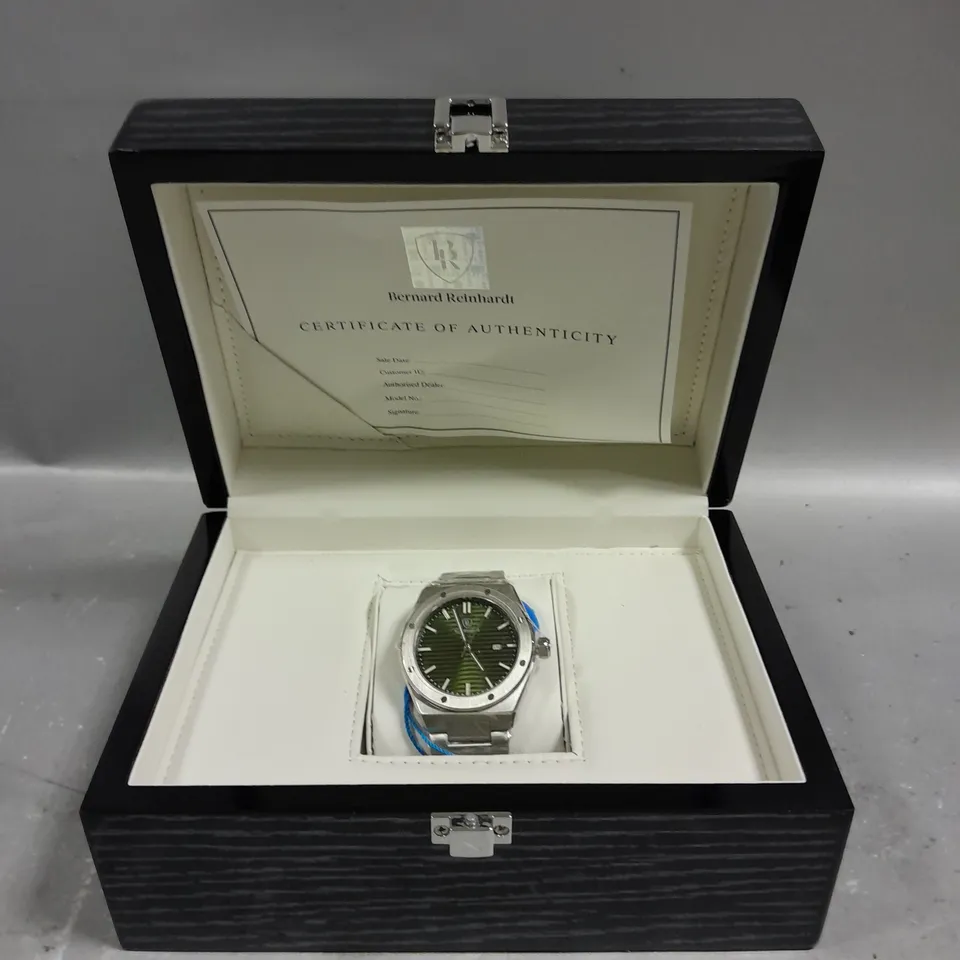 MENS BERNARD REINHARDT WATCH  – 316 STAINLESS STEEL CASE & STRAP – SWISS MOVEMENT – SAPPHIRE CRYSTAL - 5 ATM WATER RESISTANT