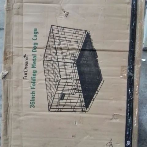 BOXED FURDREAMS FOLDING METAL DOG CAGE