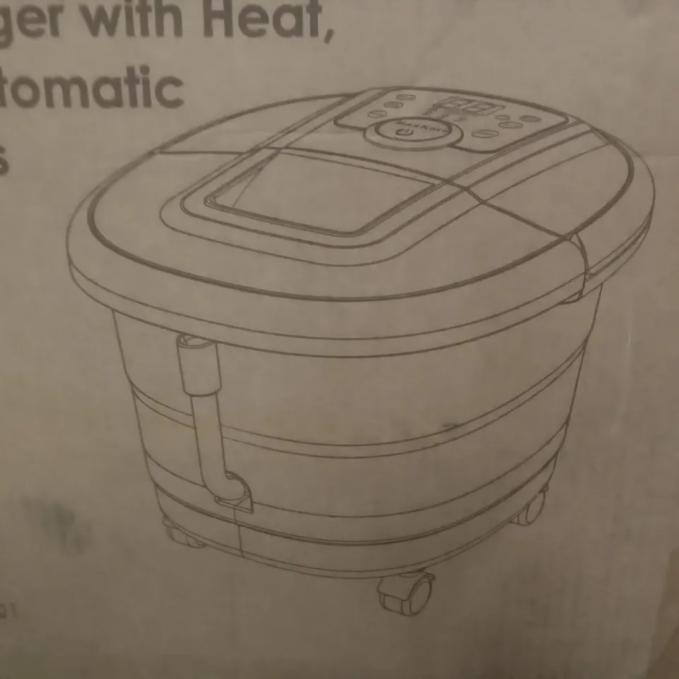 BOXED MAXKARE FOOT SPA MASSAGER WITH HEAT, BUBBLES AND AUTOMATIC MASSAGE ROLLERS