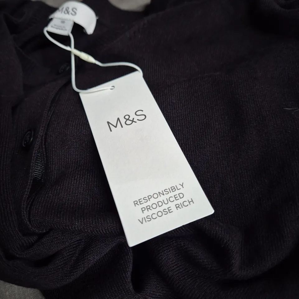 M&S BLACK CARDIGAN – VISCOSE RICH, WOMEN'S KNITWEAR SIZE 18