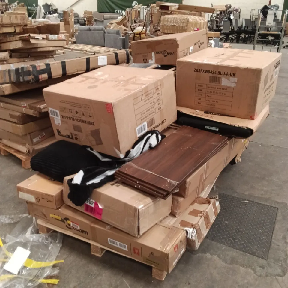 PALLET OF ASSORTED, INCOMPLETE FURNITURE PARTS AND PIECES 