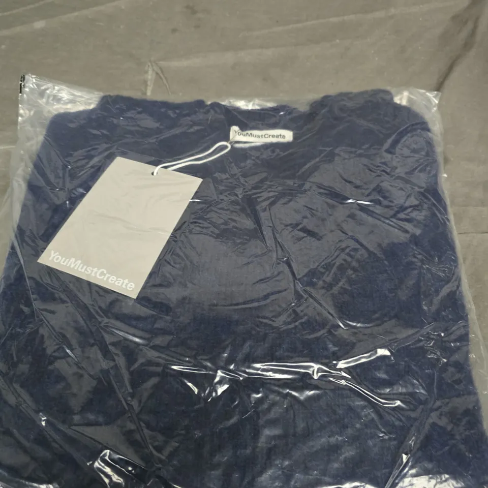 YOUMUSTCREATE SUEDEHEAD KNIT BLUE – SIZE S