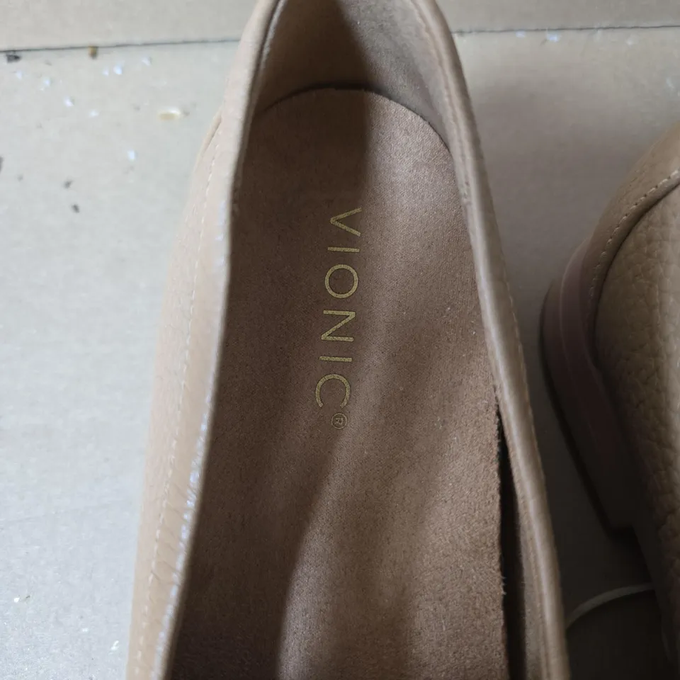 VIONIC SELLAH LOAFER – TAN LEATHER – WOMEN'S SLIP-ON UK 6.5