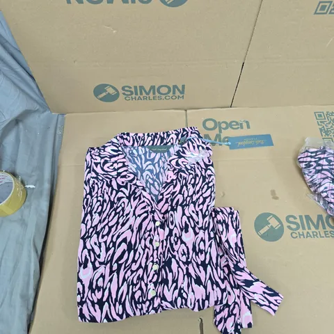 RUTH LANGSFORD PINK ANIMAL PRINT DRESS/BLOUSE UK SIZE 18 PETITE