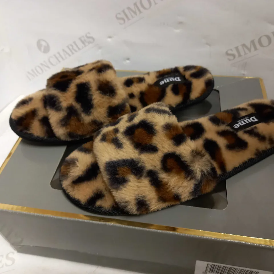 DUNE LONDON WISH SLIDE SLIPPER LEOPARD SIZE 4