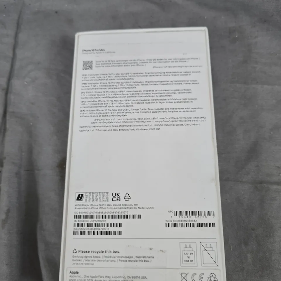 Apple iPhone 16 Pro Max – Boxed (Gold)