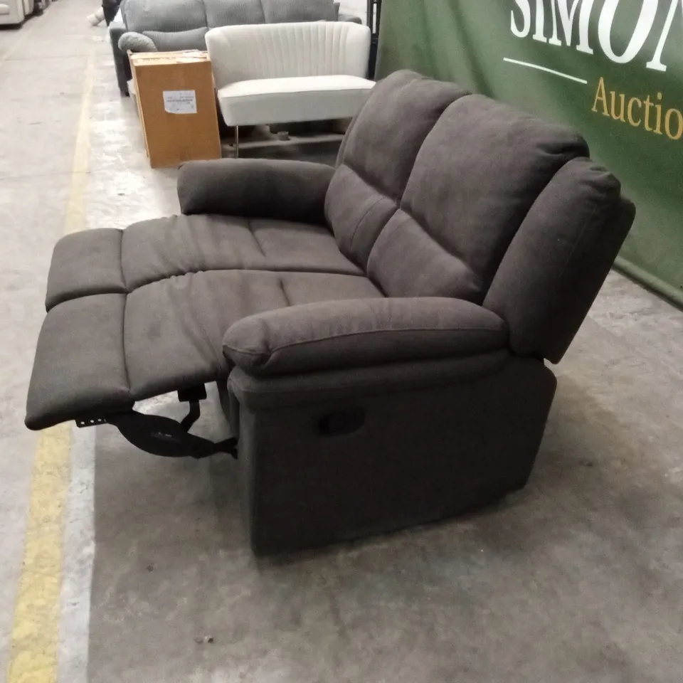 ALBION FABRIC 2 SEATER HIGH BACK MANUAL RECLINER SOFA - CHARCOAL RRP £579