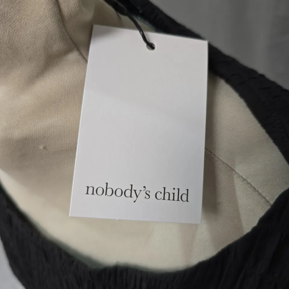 NOBODY'S CHILD BLACK TEXTURED TOP, UK 10 (EU 38)