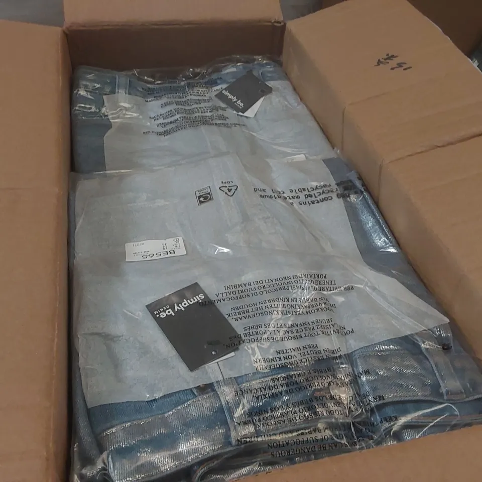 BOX CONTAINING APPROXIMATELY 14x BRAND NEW SIMPLY BE BLUE/SILVER A LINE MAXI SKIRTS - SIZE 18