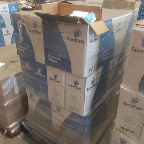 PALLET CONTAINING APPROXIMATELY 32x BOXES OF 24x 72PCS SURESAN ANTIBACTERIAL WIPES