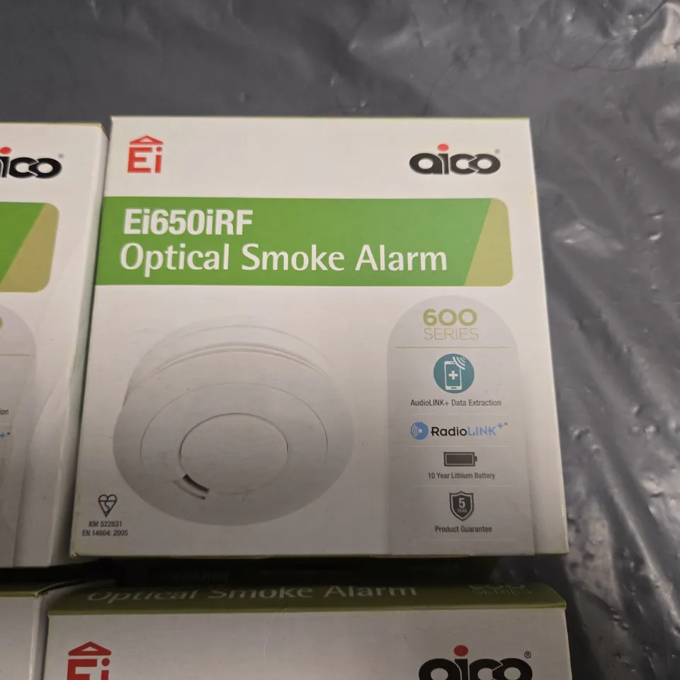 LOT OF 6 AICO EI650IRF OPTICAL SMOKE ALARMS