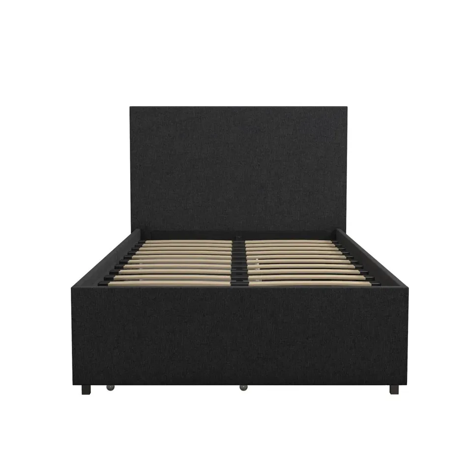 BOXED NOVOGRATZ KELLY UPHOLSTERED PLATFORM BED - DARK GREY // SIZE: UNSPECIFIED (2 BOXES)