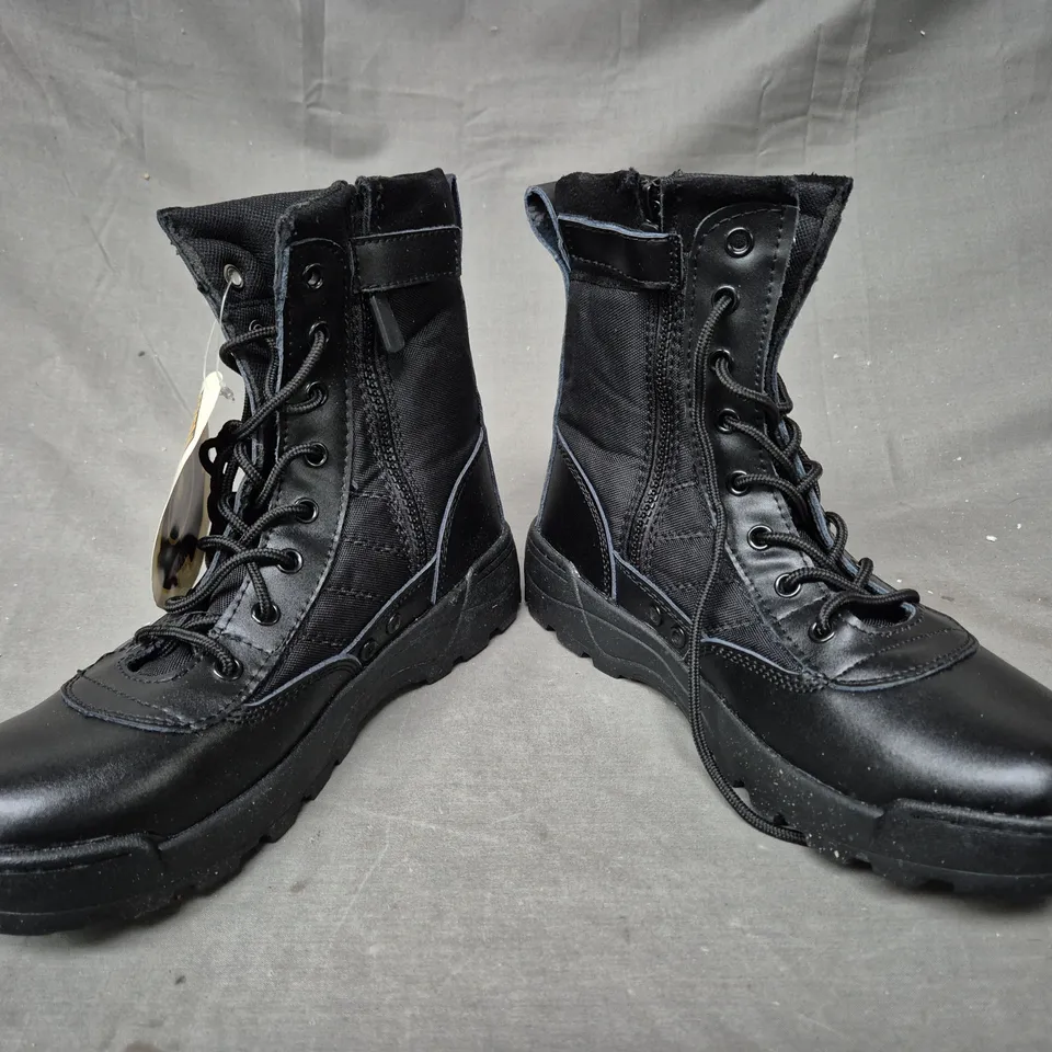 BOXED PAIR OF ORIGINAL SWAT ANKLE BOOTS IN BLACK EU SIZE 42