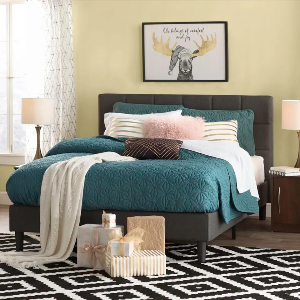BOXED SIZE DOUBLE CARDINGTON UPHOLSTERED PLATFORM BED (1 BOX)