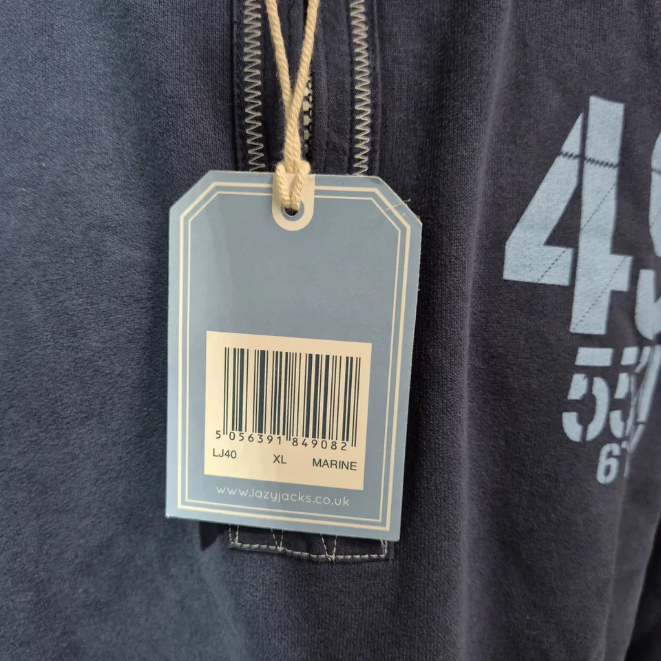 LAZY JACKS CO. NAVY ZIP-UP JACKET – XL – MARINE