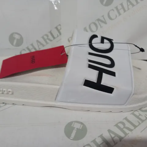 PAIR OF HUGO SLIDERS IN WHITE UK SIZE 8