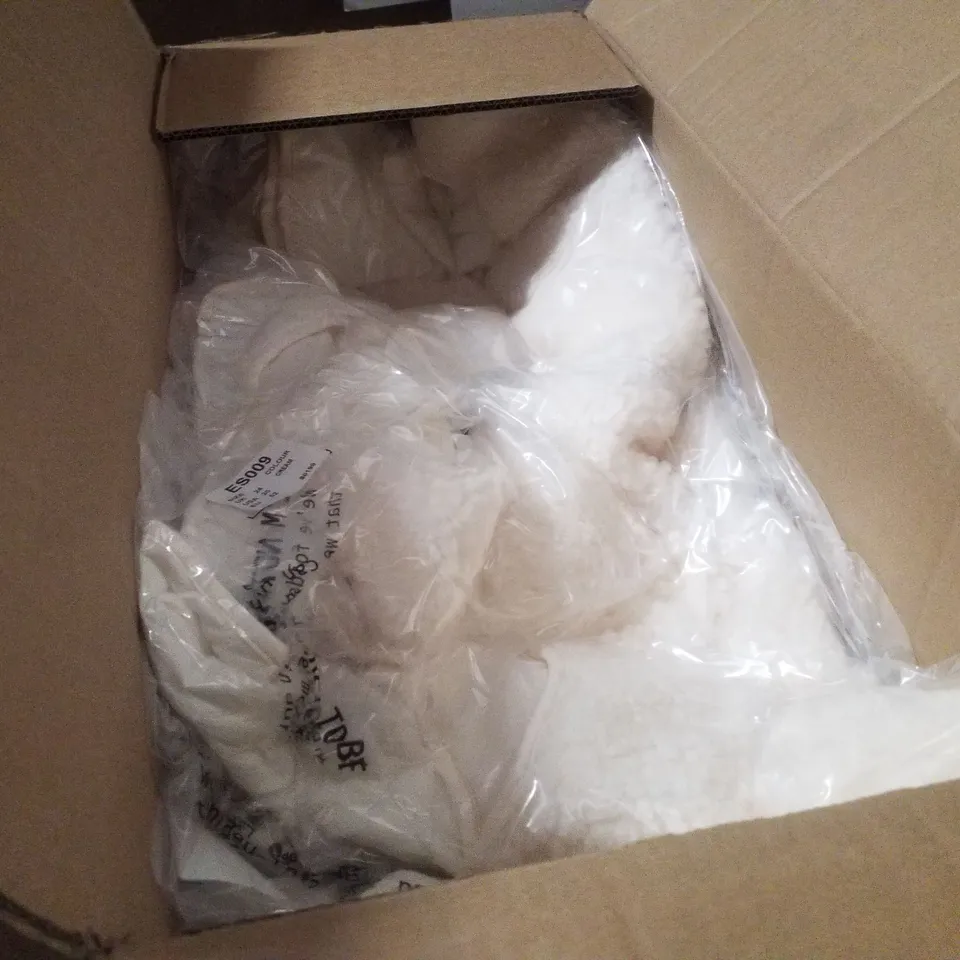 BOX CONTAINING APPROXIMATELY 7 BRAND NEW JD WILLIAMS CREAM BORG FLEECE GILETS - SIZE 24
