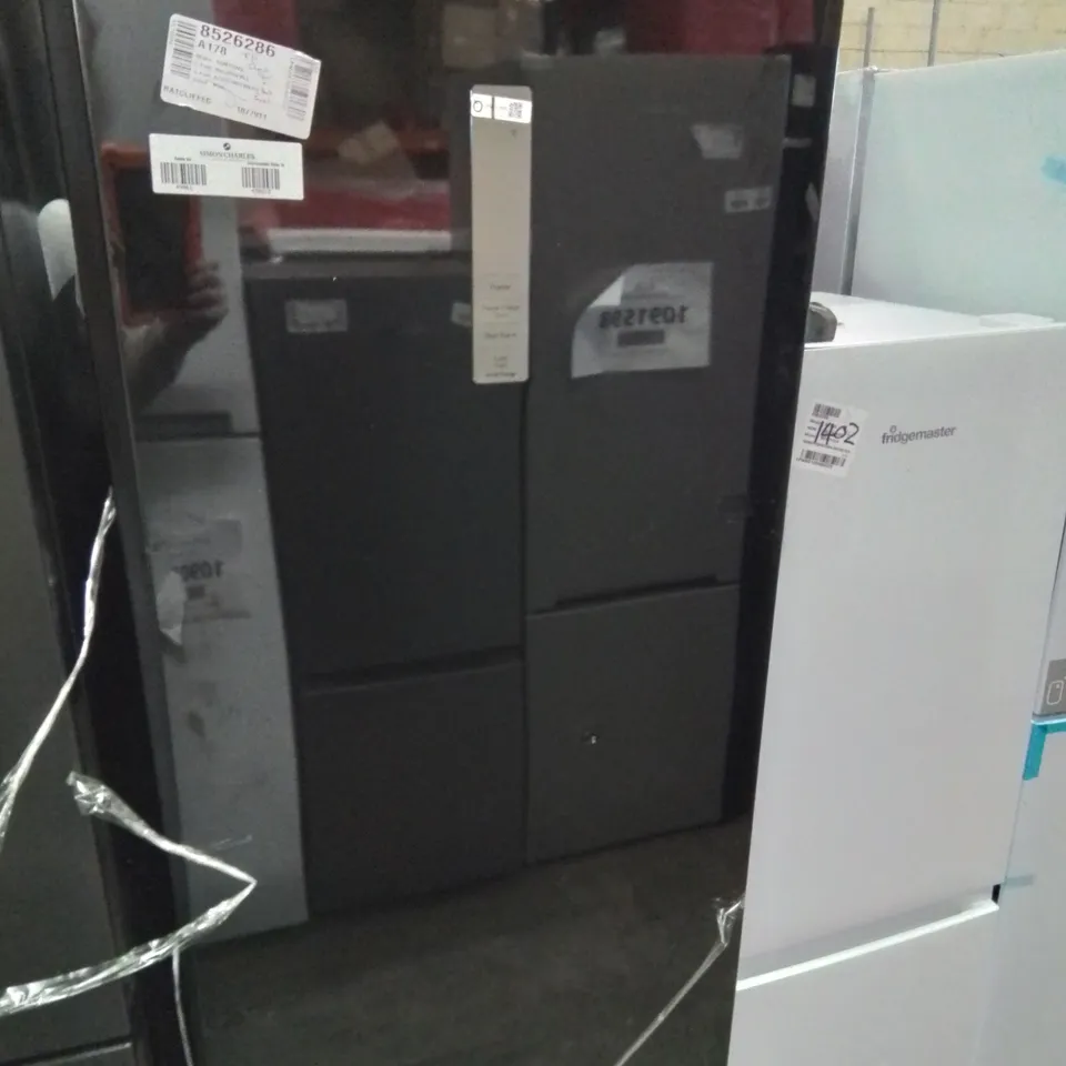 SAMSUNG 6FT TALL FREEZER IN BLACK (DOOR BROKEN) - UNPROCESSED RAW RETURN
