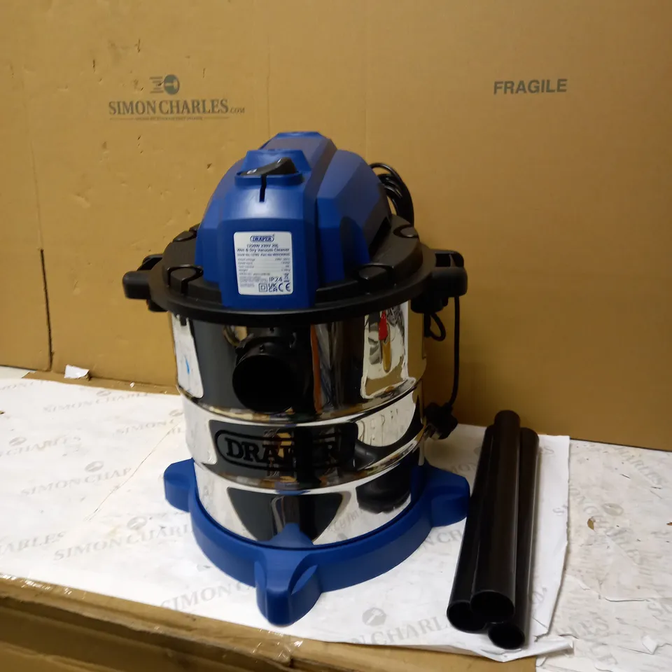DRAPER 20L 1250W 230V WET & DRY VACUUM CLEANER 