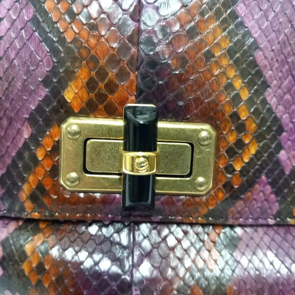 LANVIN MINI POP BAG IN PYTHON - SHOCKING PINK