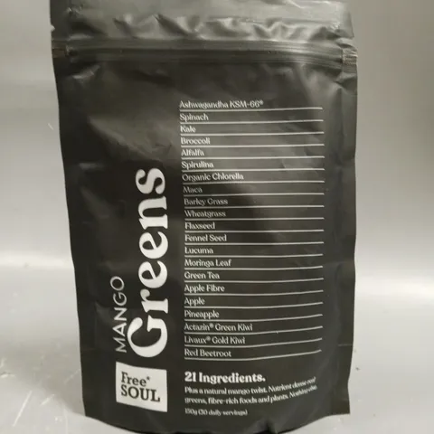 SEALED FREE SOUL GREENS - MANGO - 150G