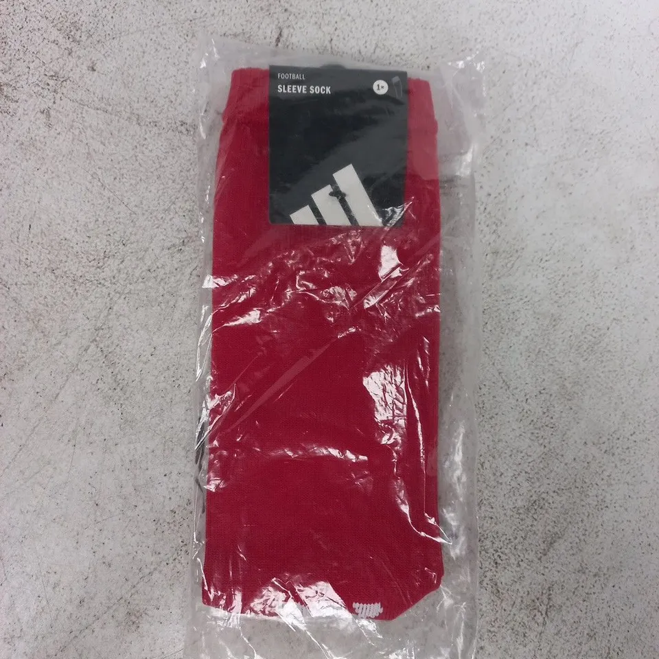 BAGGED ADIDAS FOOTBALL SLEEVE SOCK PAIR IN RED/WHITE SIZE LARGE