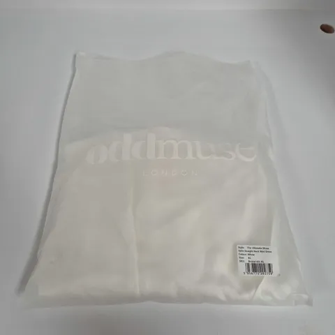 ODDMUSE LONDON THE ULTIMATE MUSE SATIN STRAIGHT NECK MINI DRESS β WHITE, XL (BRIDAL-03-XL)
