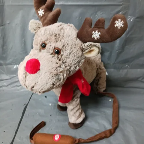 BOXED ANIMATED WALKING AND SINGING REINDEER