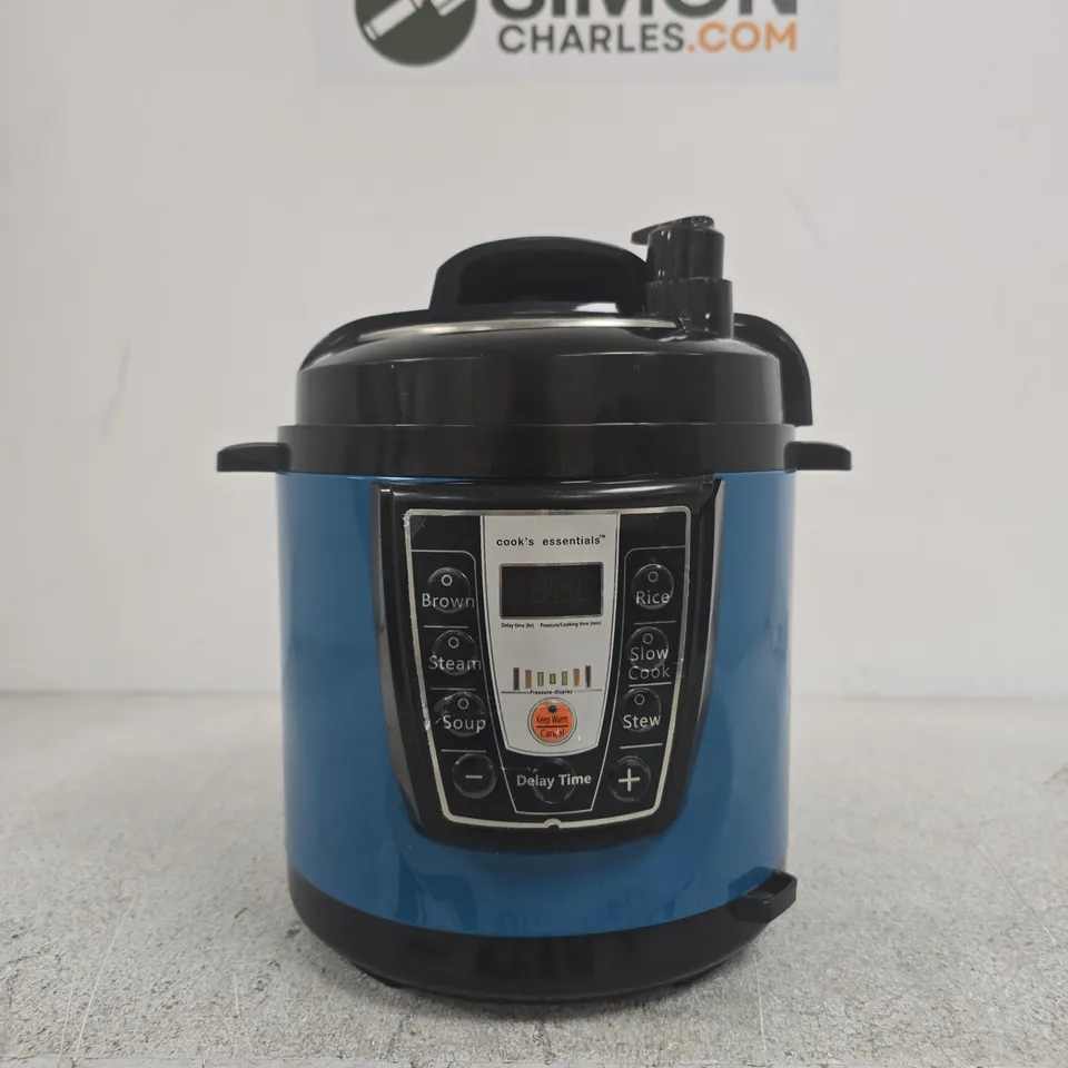 COOK'S ESSENTIALS 2.5L DIGITAL PRESSURE COOKER TEAL