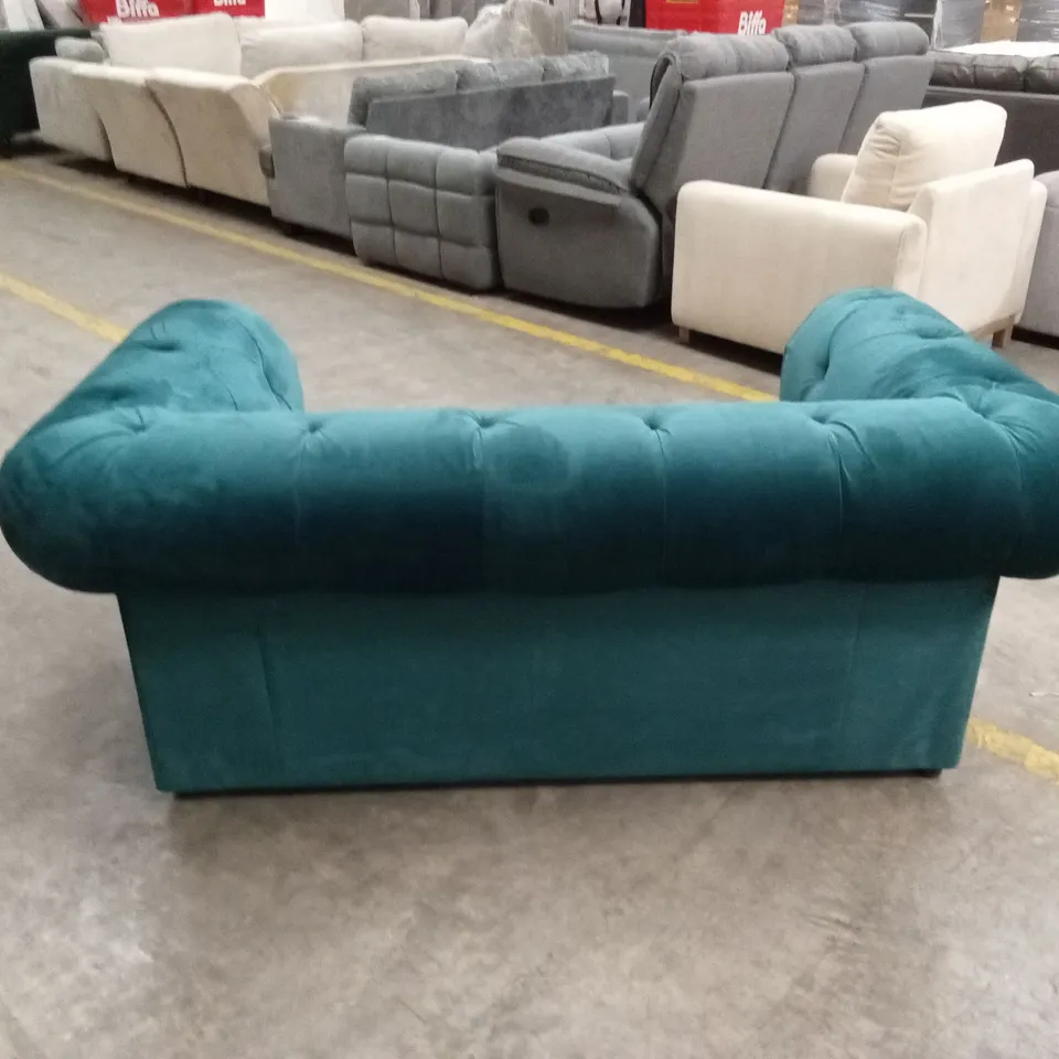 AARON 2 SEATER CHESTERFIELD SOFA - TEAL