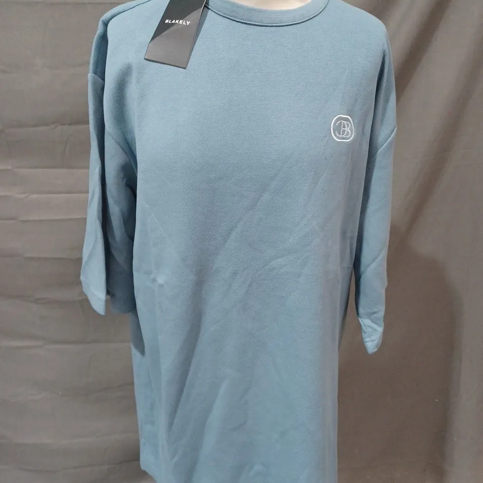 BLAKELY BLUE CREW T-SHIRT - LARGE