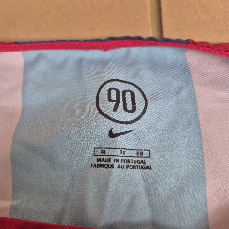 FC BARCELONA NIKE FOOTBALL SHIRT – SIZE XL, RED & BLUE STRIPE (PORTUGAL-MADE)