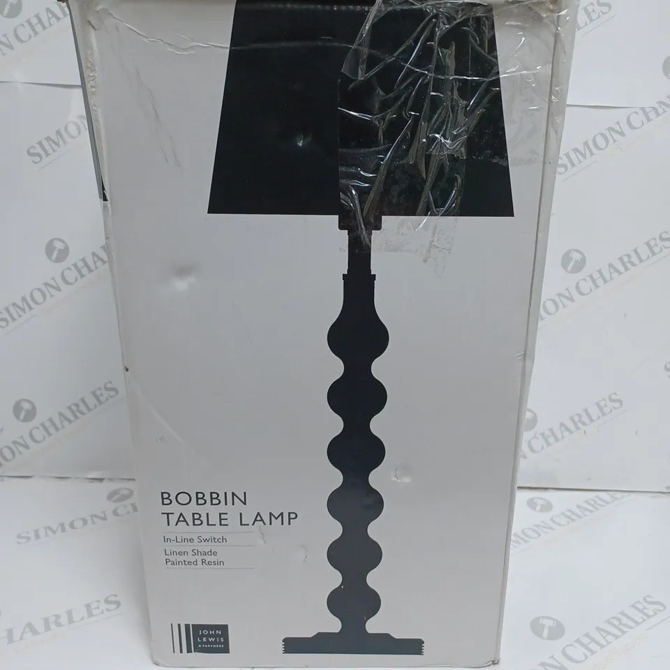 BOXED BOBBIN TABLE LAMP 