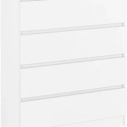 BOXED MALVERN 4 DRAWER CHEST WHITE RECESSED HANDLES (2 BOXES)