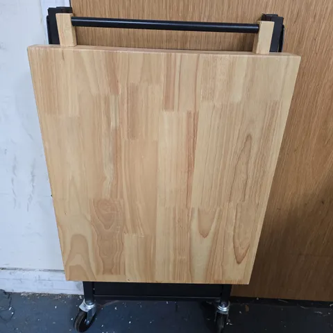 WOODEN FOLDING TABLE WITH WHEELS