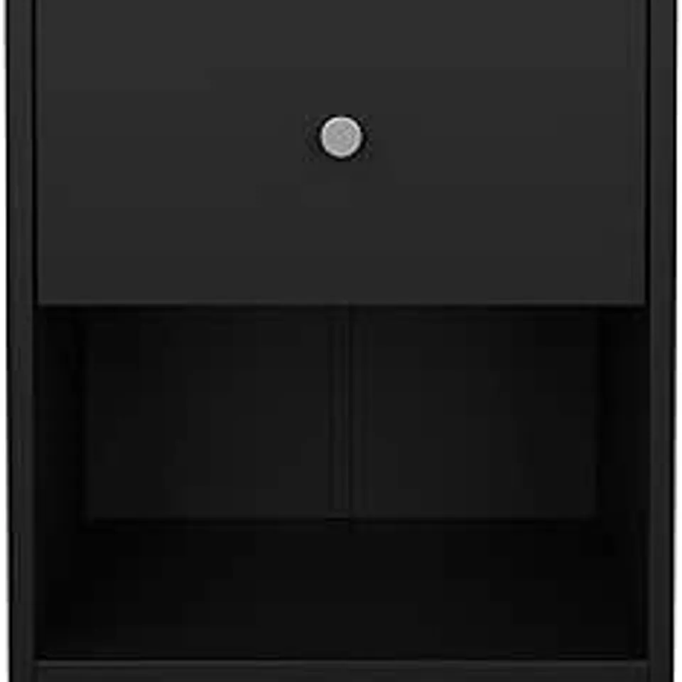 BOXED TVILUM PORTLAND 1 DRAWER NIGHTSTAND - BLACK (1 BOX)