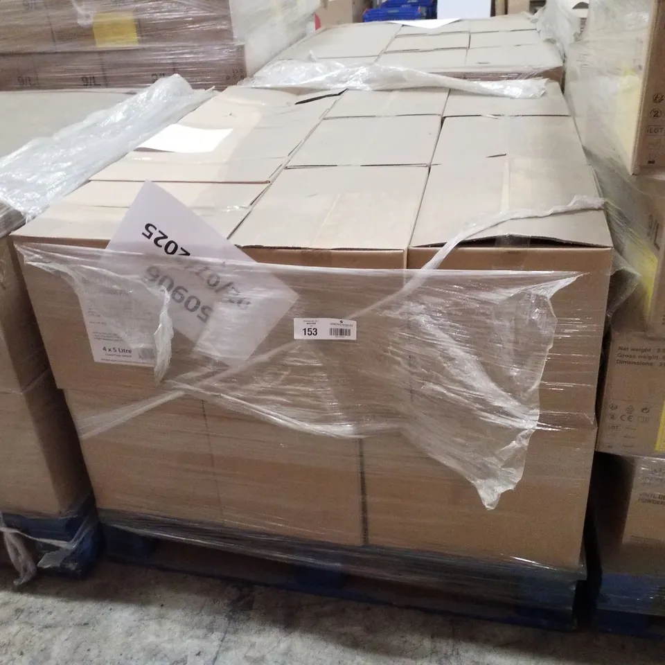 PALLET CONTAINING APPROXIMATELY 80 BOTTLES OF STRONGHOLD ALCOHOL HAND SANITISER 5LTR